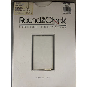 Vintage Round The Clock White Pearls Bow Pantyhose Size D